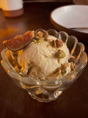 PISTACHIO - Roasted pistachios and fresh figs  at Anixi in New York City