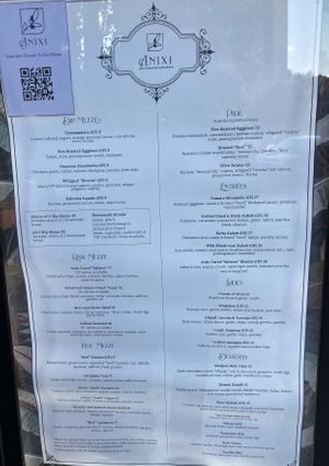 Wall menu at Anixi in New York City