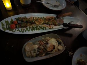 Grilled Chick’n Shish Kabob and Confit Potatoes at Anixi in New York City