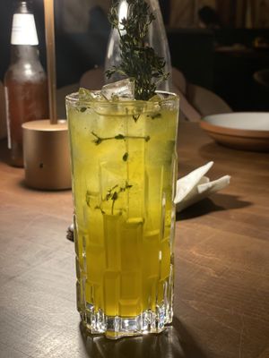 Saffron and thyme non-alcoholic drink   at Anixi in New York City