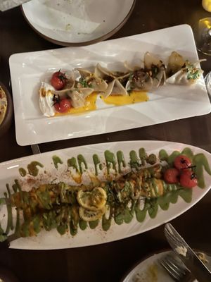 lamb pockets and chicken kabob  at Anixi in New York City