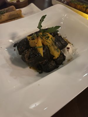 Stuffed grape leaves…much better than they look in the picture here  at Anixi in New York City