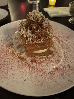 Ekmek filo dessert (the one menu item I did not like)  at Anixi in New York City