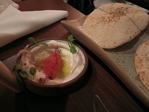 Taramasalata and za'atar pita at Anixi in New York City