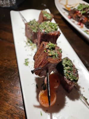 Vegan steak kabobs   at Anixi in New York City