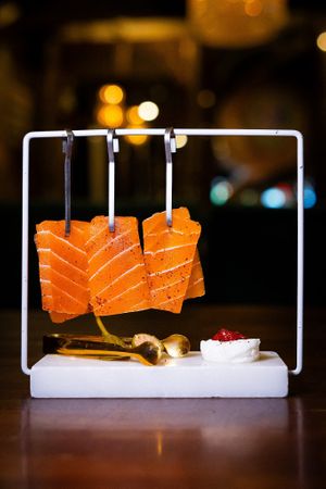 Arak Cured "Salmon" at Anixi in New York City