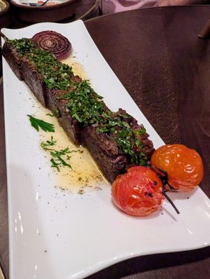 Chunk shish kabob steak at Anixi in New York City