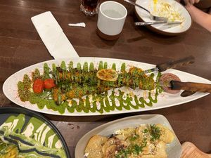 Chicken kabobs  at Anixi in New York City