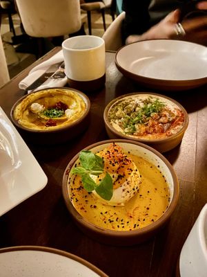 Hummus, Kabocha Squash & Whipped Ricotta Mezze  at Anixi in New York City