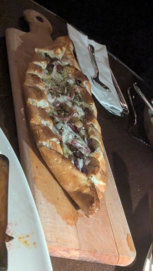 Olive zaatar pide -- excellent and wound order again at Anixi in New York City