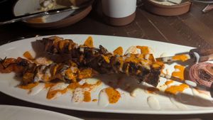 Mushroom kabob -- spicy and would order again at Anixi in New York City