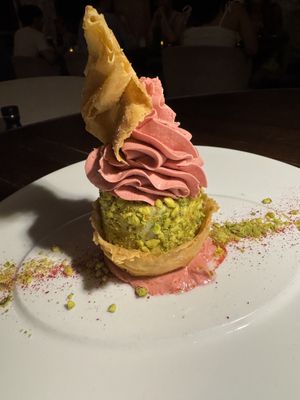 Pistachio Rasperry Baklava Cheesecake  at Anixi in New York City