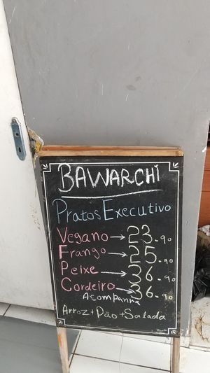 lunch combo menu at Bawarchi in Sao Paulo