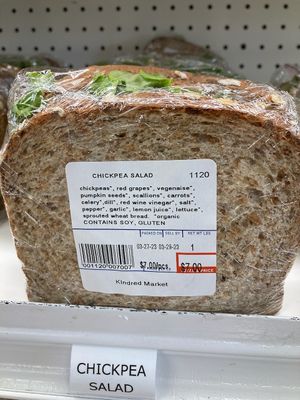 Chickpea salad  at Kindred Market & Café in Athens