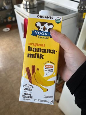 Plant based banana milk  at Kindred Market & Café in Athens