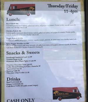 Menu changes every week so be sure to check fb!  at Nidulari - Fort Frederik Beach in St Croix