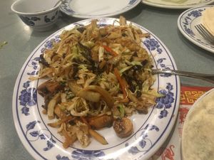 Veggie moo shoo was delish with pancakes and hoisin sauce  at Guilin Chinese Restaurant in Tucson