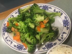 Broccoli in garlic sauce - I ate all our yummy lettuce wraps before getting a pic! Sorry!! at Guilin Chinese Restaurant in Tucson