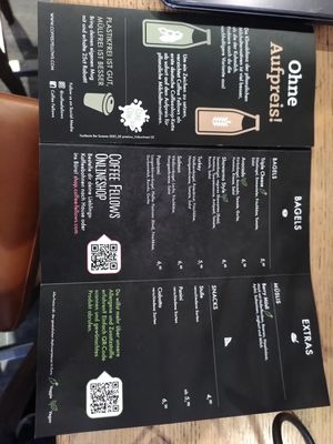 Menu at Coffee Fellows - Schillerstraße in Munich