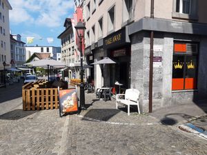 Outdoor seating at Bistro Krone Bar in Einsiedeln