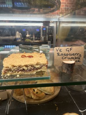 VE GF Raspberry crumble jack  at The Oaty Goat in Southampton