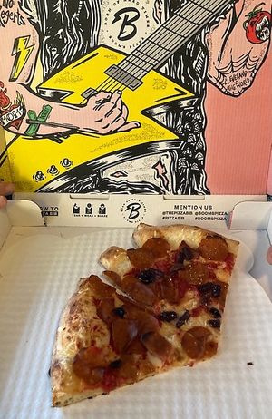 Pizza box at Boom's Pizza in Lakewood