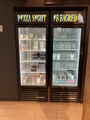 Chilled beer steins at Boom's Pizza in Lakewood