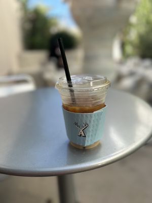 Iced oat milk latte  at Alfred Coffee in West Hollywood