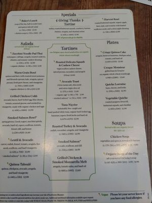 Menu at Le Pain Quotidien - Walnut St in Philadelphia
