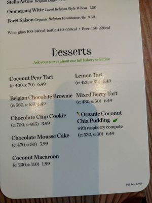 Menu at Le Pain Quotidien - Walnut St in Philadelphia
