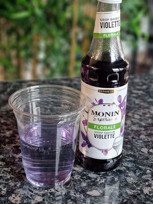 Violette monin french syrup
 Drinks at Creperie Nathalie in Whitley Bay