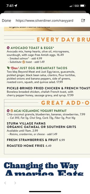   at Silver Diner  in Washington