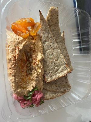 Vegan pita and hummus   at Silver Diner  in Washington