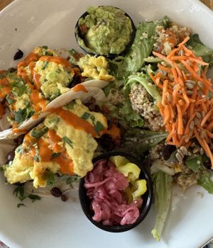 Just Egg tacos  at Silver Diner  in Washington