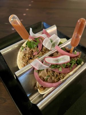 Barbecued inspired tacos made with jackfruit and mushrooms   at Wittern in Veghel