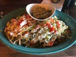 Señor Jimmy's Smothered Tostada at Cowboy Cantina in Rancho Mirage