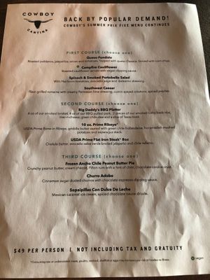 Cowboy's Summer Prix Fixe Menu $49 at Cowboy Cantina in Rancho Mirage