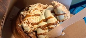 Ferrero rocher pastry and pistachio ice cream #Veganuary at British Patagonia in North London