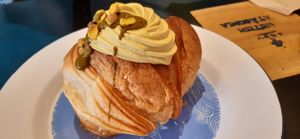Pistachio croissant at British Patagonia in North London