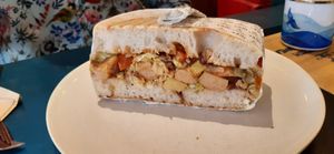 Roast dinner sarnie at British Patagonia in North London