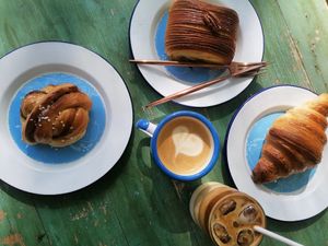 Pastries and coffee at British Patagonia in North London