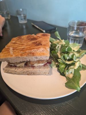 Chicken and brie toastie at British Patagonia in North London
