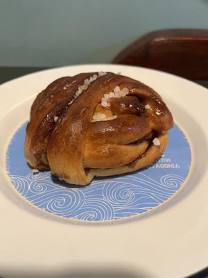 Cinnamon bun  at British Patagonia in North London