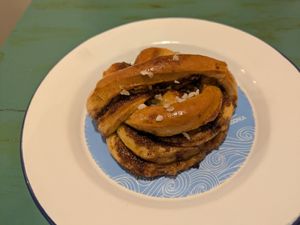 Cinnamon bun at British Patagonia in North London