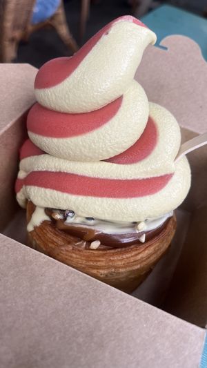 Ice cream with Ferrero Rocher pastry  at British Patagonia in North London