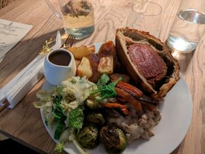 Sunday roast ("Beef" wellington) at British Patagonia in North London
