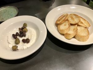 Whipped feta with grilled locally baked bread  at Plantasia Eatery in Flagstaff