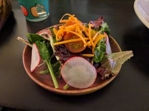 Side salad at Plantasia Eatery in Flagstaff