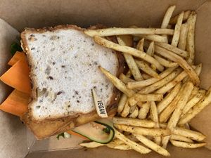banh mi and fries   at Plantasia Eatery in Flagstaff