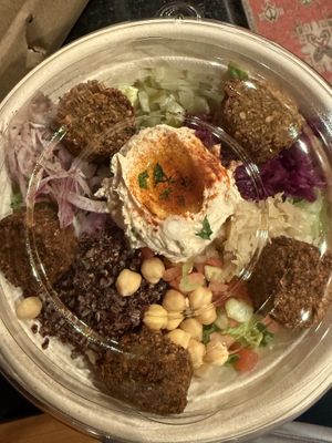 Falafel bowl  at Aladdin in Stowe